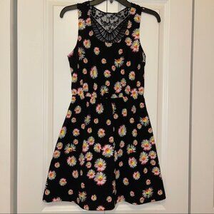 No Boundaries Floral Neon Dress